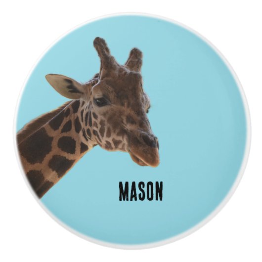 Aangepast, Giraffe trekknop Keramische Knop (Voorkant)