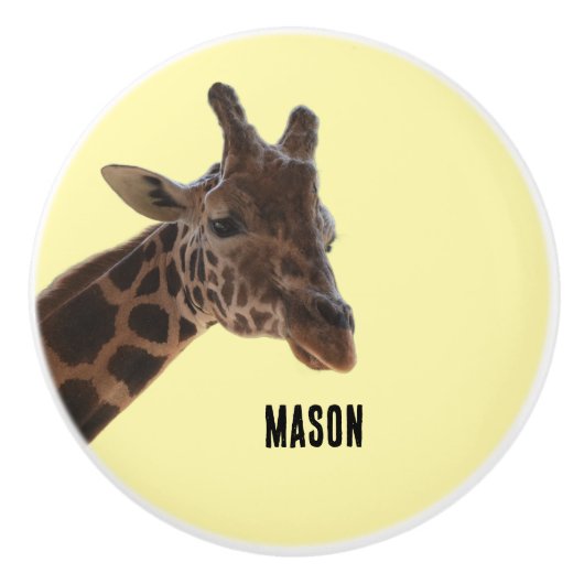 Aangepast, Giraffe trekknop Keramische Knop (Voorkant)
