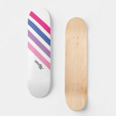Aangepast Girly Pink Striped Persoonlijk Skateboard (Voorkant)