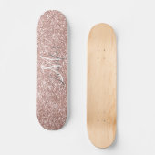 Aangepast Girly Roos Gold Glitter Monogram Naam Persoonlijk Skateboard (Voorkant)