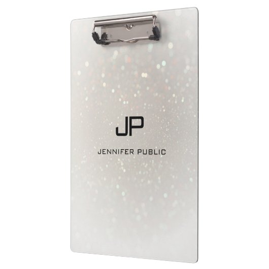 Aangepast glamour Modern Monogrammed Elegant Klembord (Links)