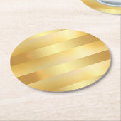 Aangepast glamoureus Gold-uiterlijk Blank modern e Ronde Kartonnen Onderzetter (Gebogen)