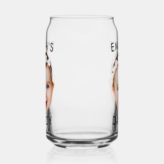 Aangepast glas, Baby-glas, vader verjaardagscadeau Blikvorm Glas (Links)