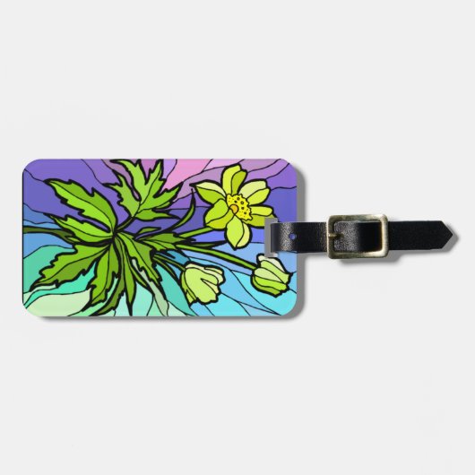 Aangepast glas Daisy Bagagelabel (Voorkant horizontaal)