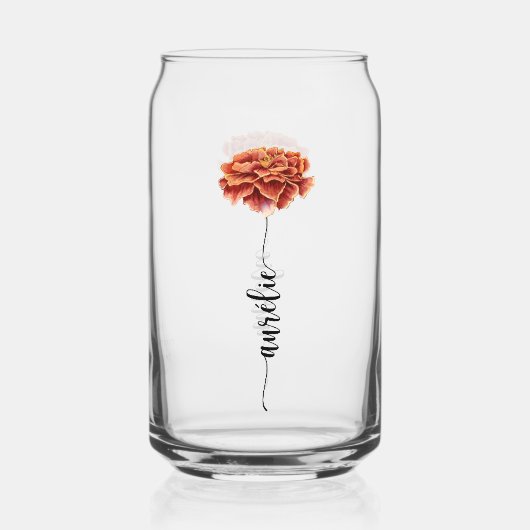 Aangepast glas Fleur Naissance Oillet Voornaam (Achterkant)