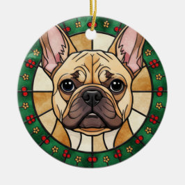 Aangepast glas-in-lood effect HONDEN naam Kerstmis Keramisch Ornament