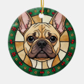 Aangepast glas-in-lood-effect HONDENNAAM Kerstmis  Keramisch Ornament (Voorkant)