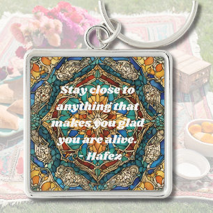 Aangepast Glas in lood Mozaïek Patroon Iraanse ges Sleutelhanger