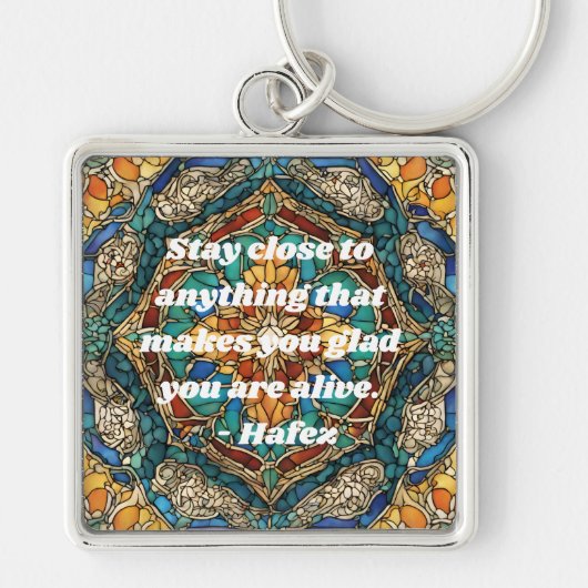 Aangepast Glas in lood Mozaïek Patroon Iraanse ges Sleutelhanger (Voorkant)