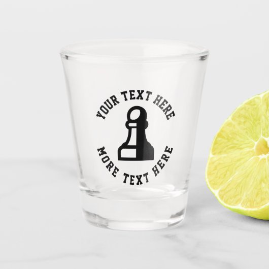 Aangepast glas met zwarte schaakgras logo (Voorkant)