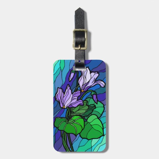 Aangepast glas Paarse Flower Bagagelabel (Voorkant verticaal)