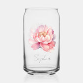 Aangepast glas Pivoine Aquarelle Rose (Achterkant)