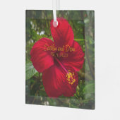 Aangepast glazen Hibiscus-Ornament Glas Ornament (Voorkant links)