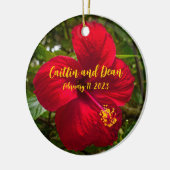 Aangepast glazen Hibiscus-Ornament Keramisch Ornament (Links)