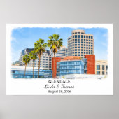Aangepast Glendale-wandkunst, California-poster Poster (Voorkant)