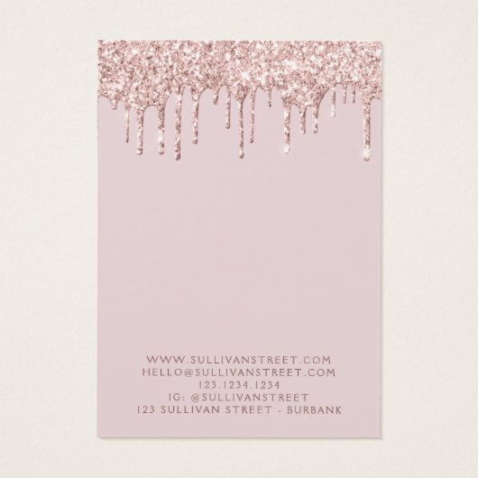 Aangepast Glitter Drip Ketting-beeldscherm Visitekaartje (Achterkant)