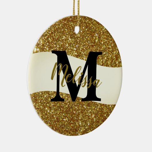 Aangepast glitter keramisch ornament (Rechts)