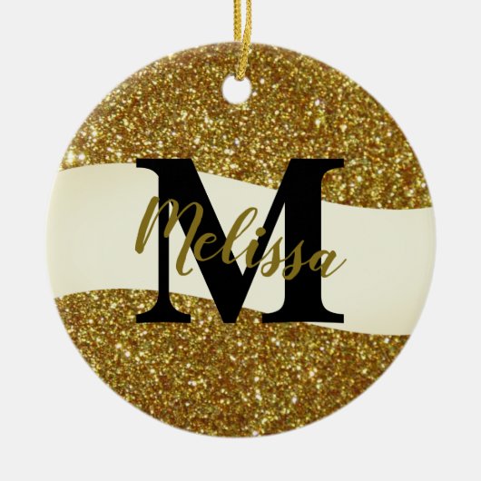 Aangepast glitter keramisch ornament (Voorkant)