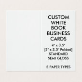 Aangepast GLOSSY Book Folded Visitekaartjes 2 x 3, (Buitenkant ongevouwen)