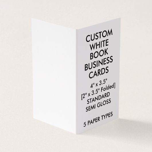 Aangepast GLOSSY Book Folded Visitekaartjes 2 x 3, (Buitenkant)