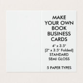 Aangepast GLOSSY Book Folded Visitekaartjes 2 x 3, (Buitenkant ongevouwen)