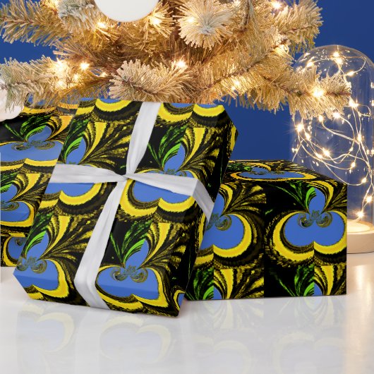 Aangepast, Gold coole inpakpapier Blauw ontwerp (Feestdagen)