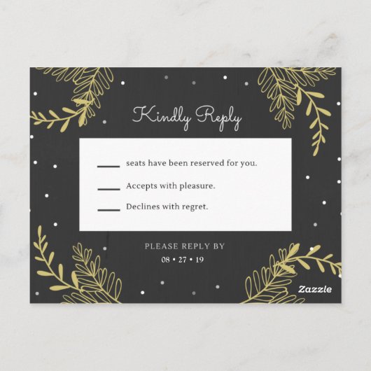 Aangepast - Gold Ferns slaat de datum op Briefkaart (Achterkant)