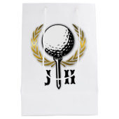 Aangepast Gold Golf Monogram Ontwerp Medium Cadeauzakje (Achterkant)