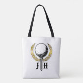 Aangepast Gold Golf Monogram Ontwerp Tote Bag (Achterkant)
