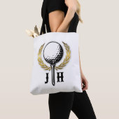 Aangepast Gold Golf Monogram Ontwerp Tote Bag (Dichtbij)