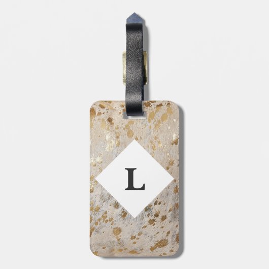 Aangepast Gold Koeienhuid afdrukken bagagelabel (Achterkant verticaal)
