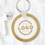 Aangepast Gold Promotion Business-merk met Logo Sleutelhanger<br><div class="desc">Pas dit onderzetter eenvoudig aan met uw eigen logo of aangepast afbeelding. U kunt de achtergrondkleur wijzigen om deze aan te passen aan uw logo- of bedrijfskleuren. Aangepaste sleutelhangers met uw zakelijke logo zijn handig en licht voor klanten en werknemers, terwijl u ook uw bedrijf op de markt brengt. Geen...</div>