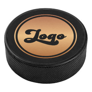 Aangepast Gold Round Business - zwart met Logo Hockey Puck