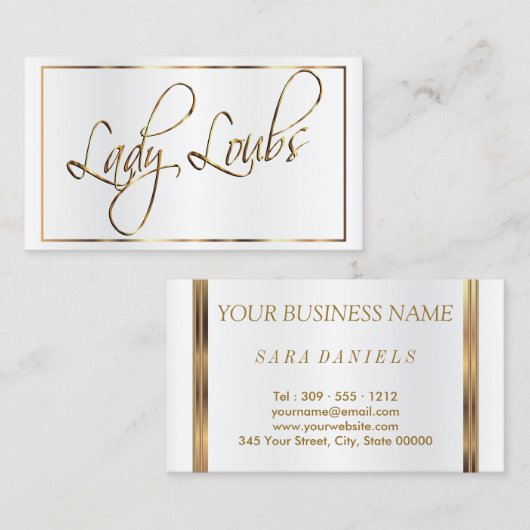 Aangepast - Gold Script-tekst Visitekaartje (Voorkant / Achterkant)