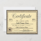 Aangepast Golden Gift Certificate voor uitnodiging (Voorkant)