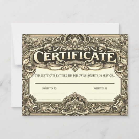 Aangepast Golden Gift Certificate voor uitnodiging (Voorkant)