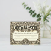 Aangepast Golden Gift Certificate voor uitnodiging (Staand voorkant)
