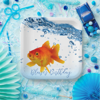 Aangepast Goldfish Bowl Water Papieren Bordje