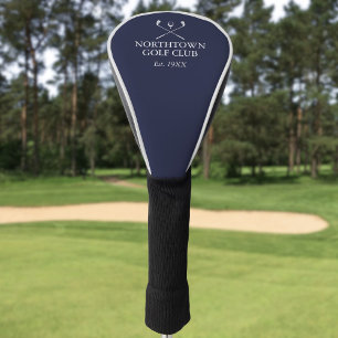 Aangepast Golf Club Name Navy Blue Golfheadcover