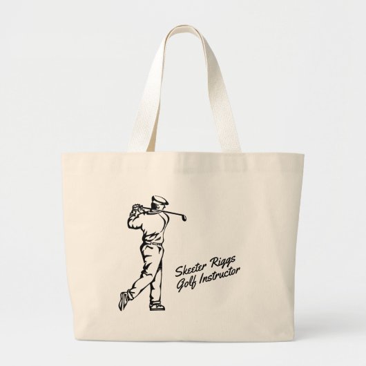 Aangepast Golf met Manuscript Grote Tote Bag (Voorkant)