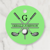 Aangepast Golf Monogram Logo Ontwerp Bedankjes Labels (Achterkant)