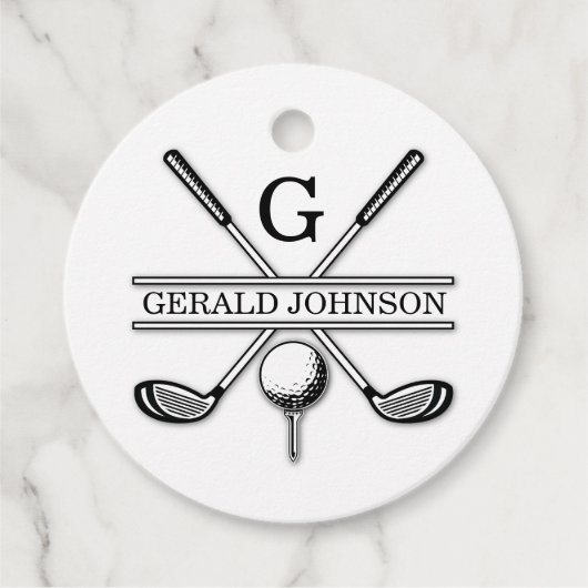 Aangepast Golf Monogram Logo Ontwerp Bedankjes Labels (Voorkant)
