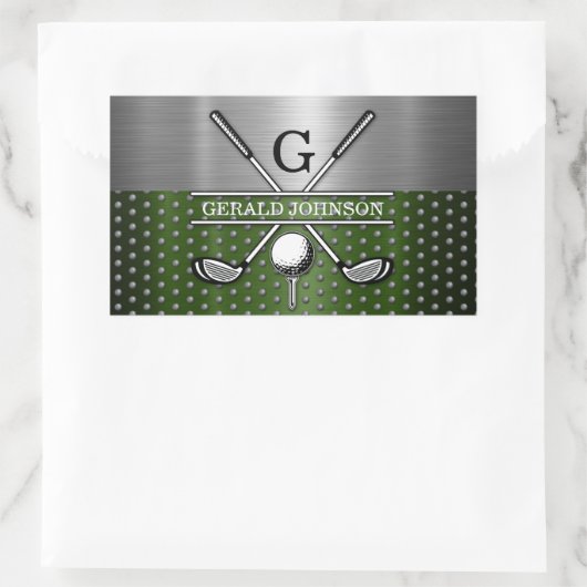 Aangepast Golf Monogram Ontwerp Rechthoekige Sticker (Tas)