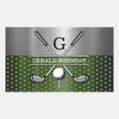 Aangepast Golf Monogram Ontwerp Rechthoekige Sticker (Voorkant)