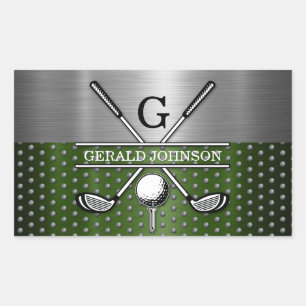 Aangepast Golf Monogram Ontwerp Rechthoekige Sticker