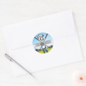 Aangepast Golf Monogram Ontwerp Ronde Sticker (Envelop)