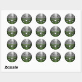 Aangepast Golf Monogram Ontwerp Ronde Sticker (Vel)
