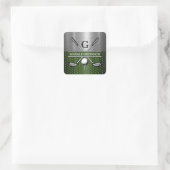 Aangepast Golf Monogram Ontwerp Vierkante Sticker (Tas)