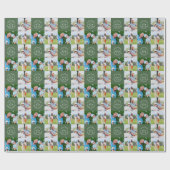 Aangepast golf multi foto monogram vaderdag cadeaupapier (Vlak)