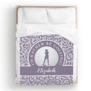 Aangepast golf silhouet modern patroon paarse chic fleece deken